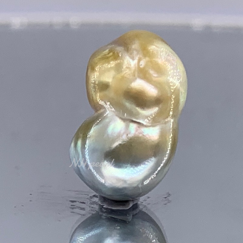 South Sea Pearl gold silver Baroque 16.8mm x 9.6mm x 9.5mm, 2.89g undrilled gallery