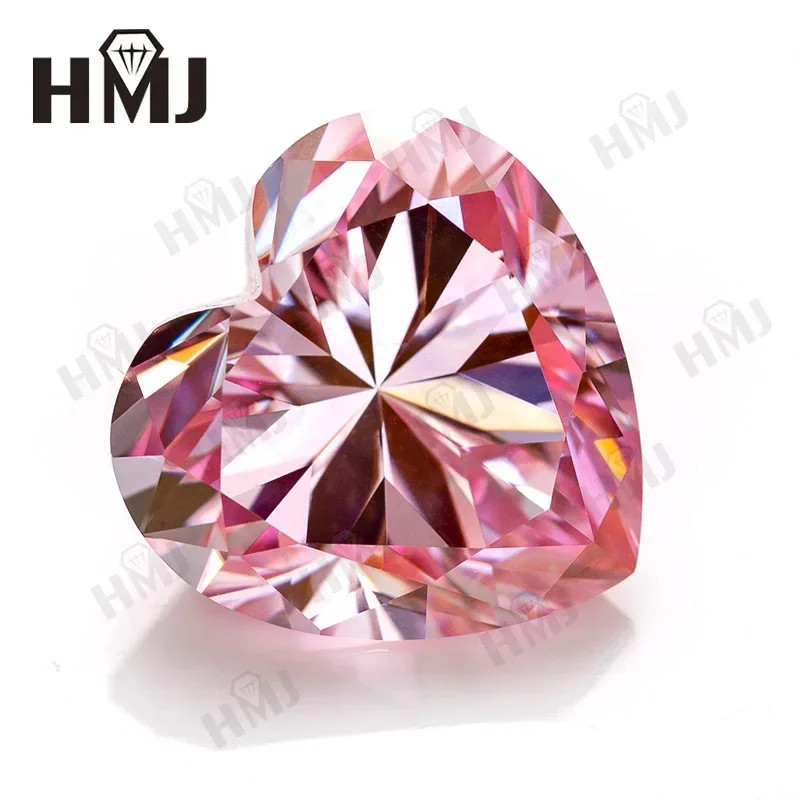 0.5-5CT Loose Pink Heart Cut Moissanite Stone VVS1 Gemstones Charms for Jewelry