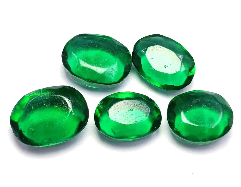 IGL Certified Natural Green Emerald Lot 90–95 Ct Oval Cut Loose Gemstones 5SDI