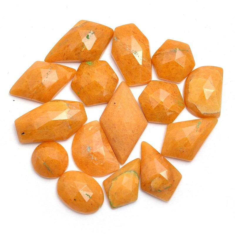 Natural Yellow Jade AAA+ Quality 9mm-20mm Rose Cut Untreated Loose Gemstones Lot