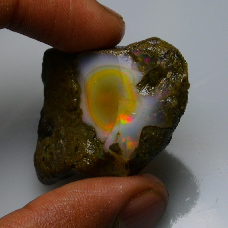 Ethiopian Oil Opal Specimen 64.60 cts Natural Rough Gemstone - Fire Opal Roug gallery