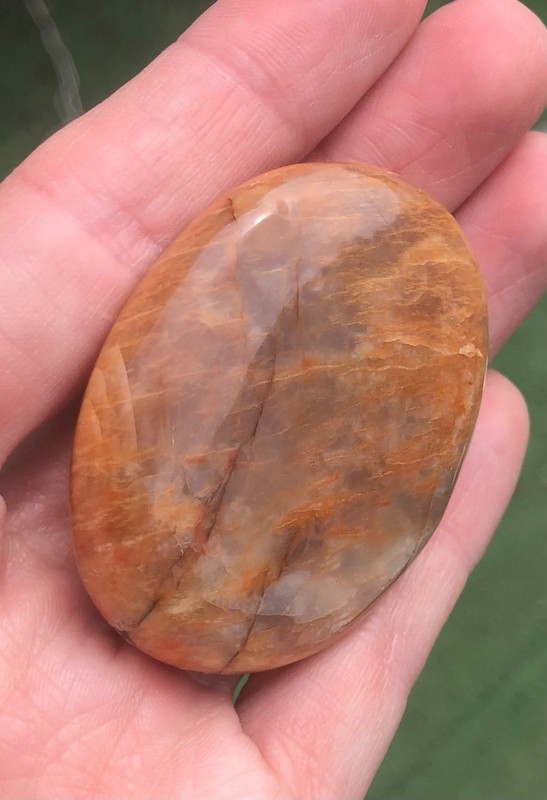 Orange Brown Gem Treasure – Hand Polished Natural Moonstone Soft Smooth Relaxing