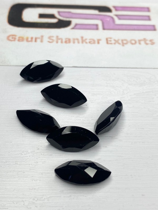 Black Spinel Faceted Marquise Cut Loose Gemstone 4×2 mm To 18×9 mm Natural DG