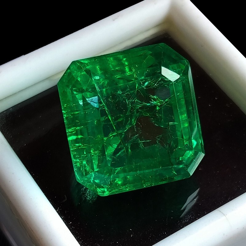 12-14Ct Asscher Cut Natural Emerald EGL Certified Green Colombian Loose Gemstone gallery