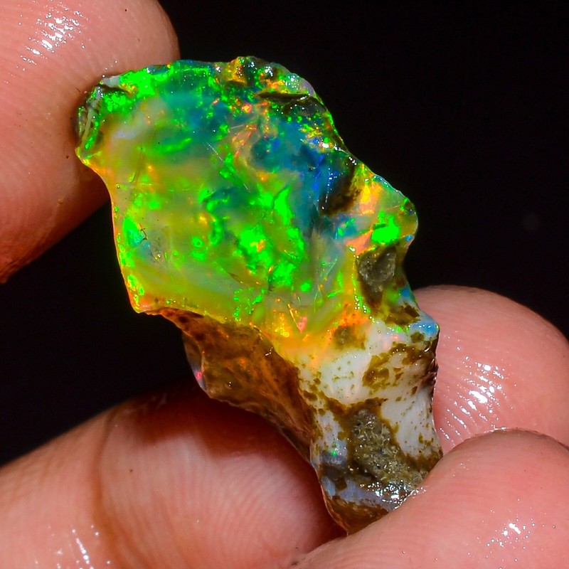 AAA Natural Ethiopian Opal Rough Specimen Welo Fire Crystal Opal Approx 10 Ct.