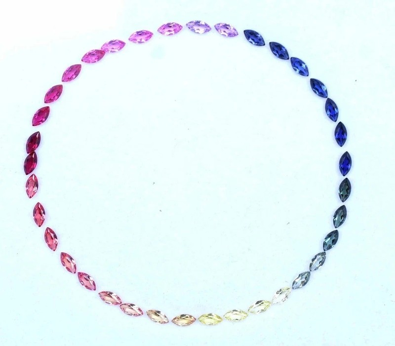 3×6 mm Natural Rainbow Sapphire Marquise Cut 36 pcs Stunning Loose Gemstone