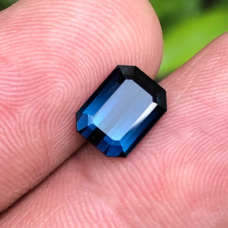 Rare Darkish indicolite Blue Natural Tourmaline Gemstone, 2.55 Ct Emerald Cut Af