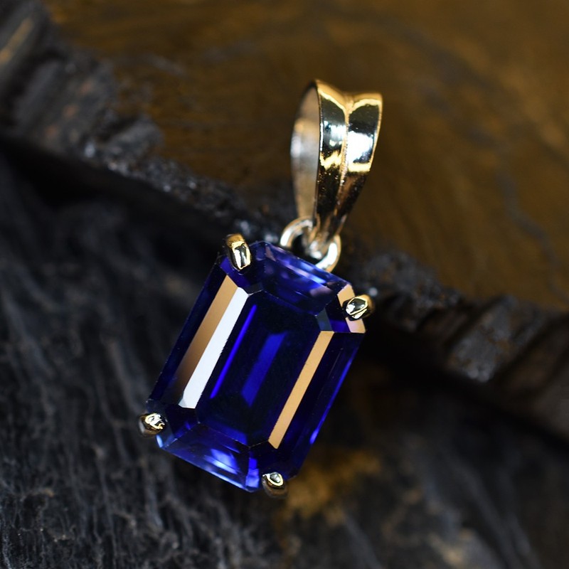 Blue Tanzanite 21 Ct Certified Natural 925 Sterling Silver Pendant Gemstone gallery