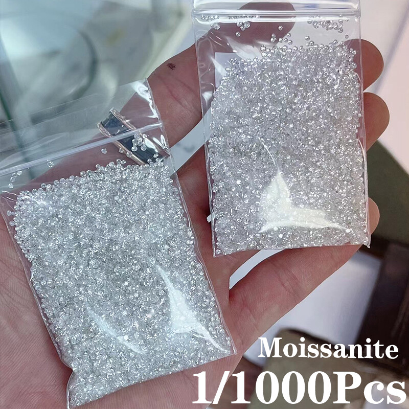 Moissanite Loose Stone 0.7mm 100Pcs White D Color Round VVS1 For Jewelry Ring gallery