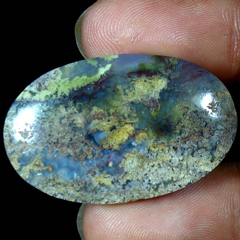 100% Natural Indonesian Moss Agate Oval Cabochon Fine Quality Loose Gemstones