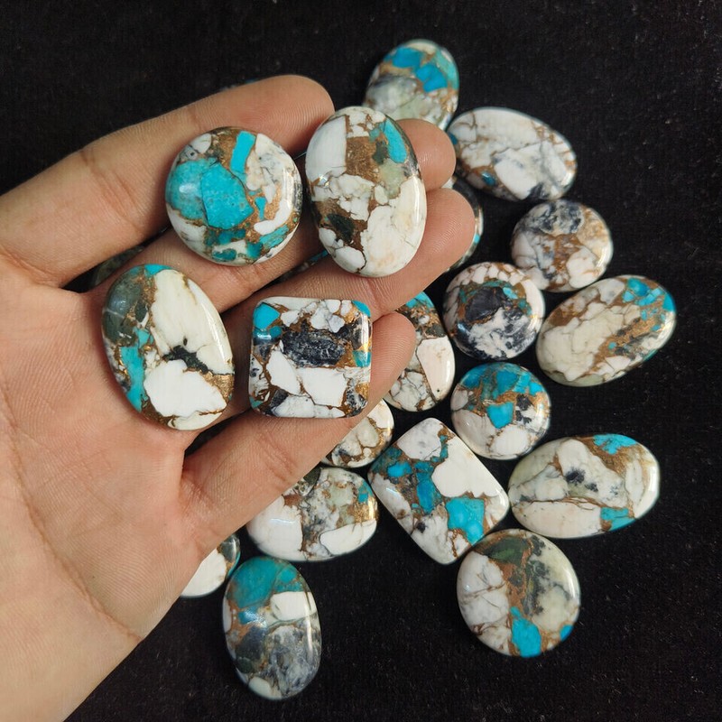 [WHOLESALE] BLUE ROSE BUFFALO COPPER TURQUOISE GOOD QUALITY STONE FREE FORM LOT gallery