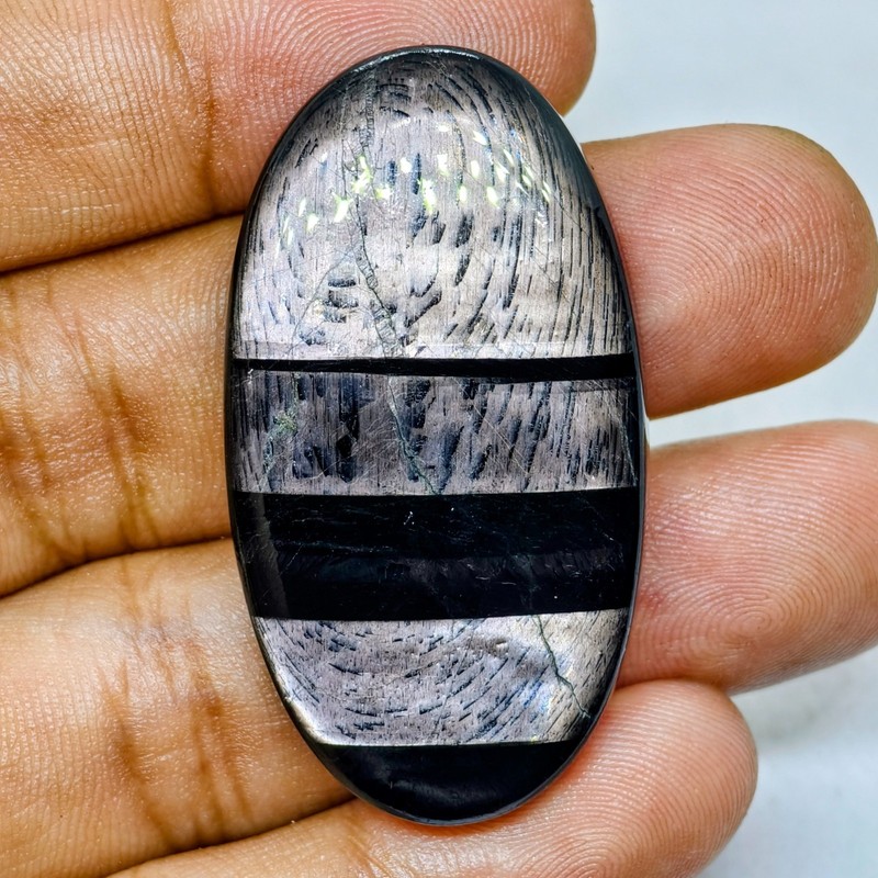 80 Cts Natural Hypersthene Cabochon Gemstone For Jewelry 45.4X24.8X6.2 MM