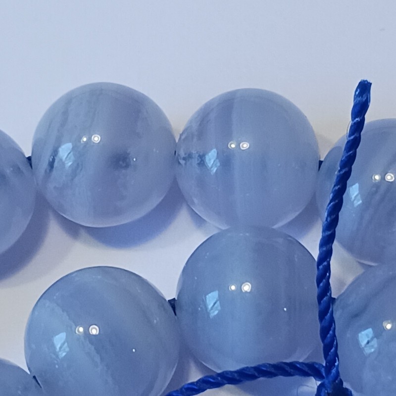 8 mm Natural Blue Lace Agate, Grade AAA Plus Beads, 15 Inch Strand, 47 Beads gallery