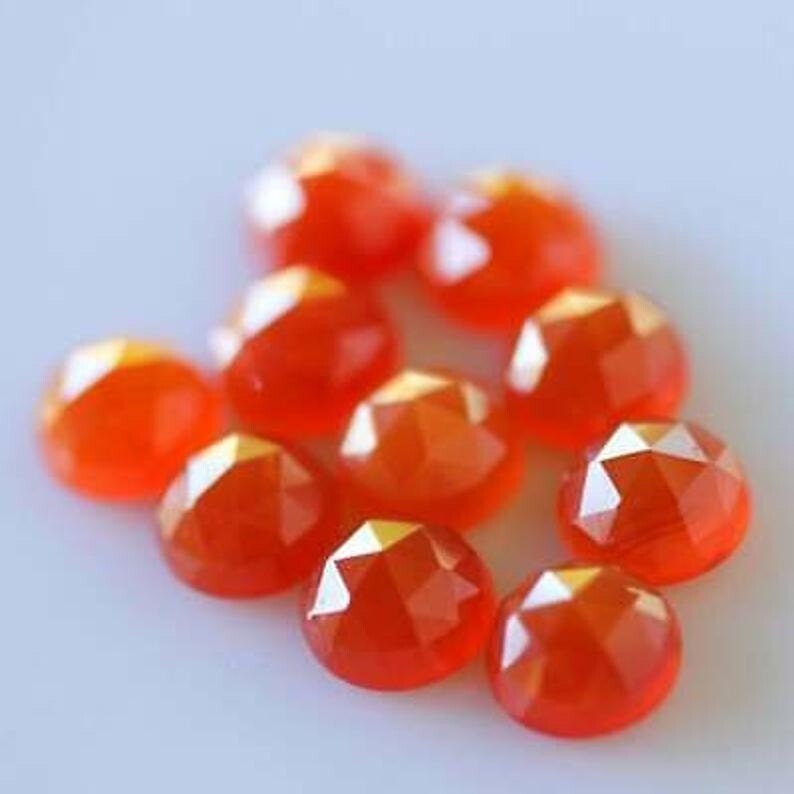Natural Carnelian Round Rose Cut Loose Calibrated Gemstone 5mm-20mm