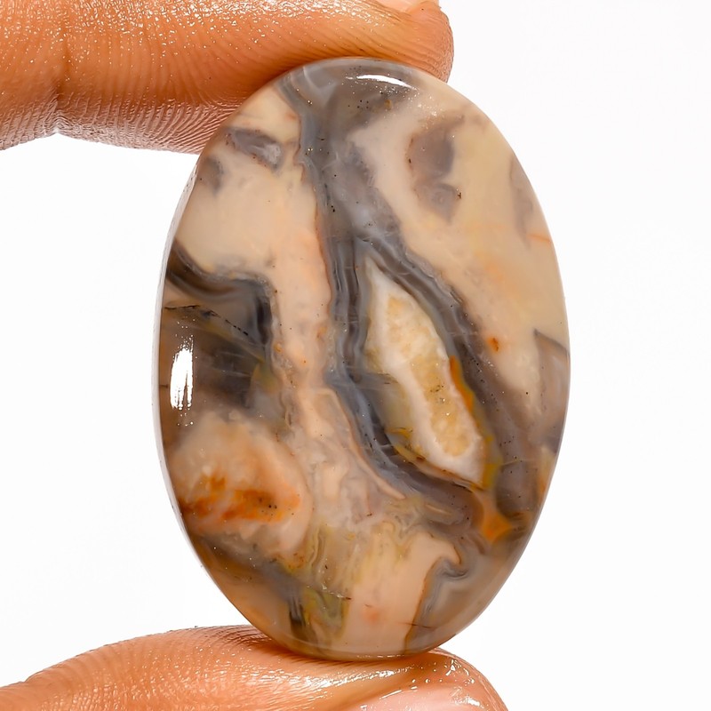 49.5 Ct Natural Wave Jesper Oval Cabochon Loose Gemstone For Pendant 35X25X5 mm