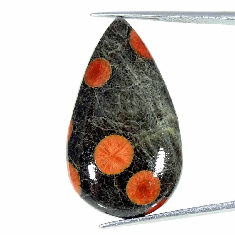 21.30Cts Natural Peanut Obsidian Pear Cabochon Loose Gemstone 18x32x5mm