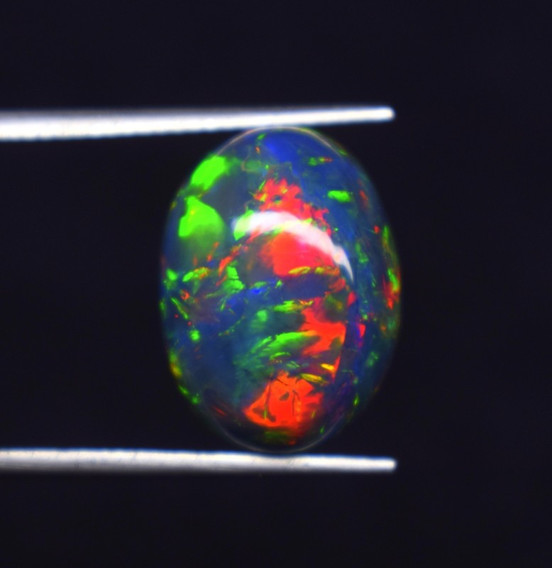 Vintage Black Opal Rainbow Fire, 19.10 Carat 22x21x9 MM, Black Large Natural Opa gallery