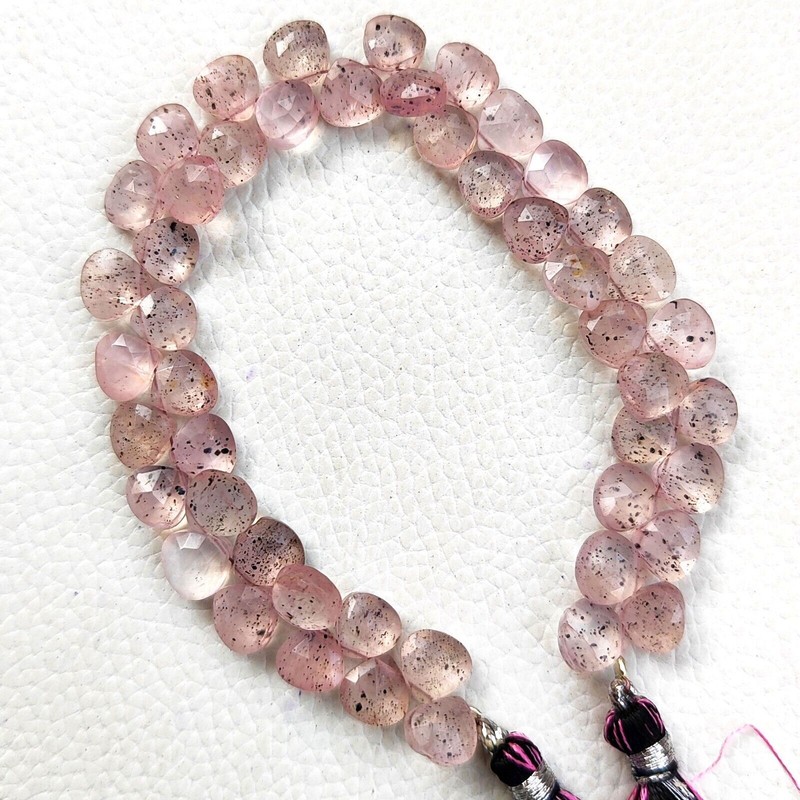 Natural Lepidocrocite in Quartz Gem 7 mm Faceted Heart Shape Beads 7 Inch Strand gallery