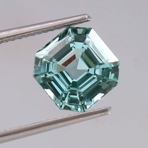 AAA Fine 10×10 MM Natural Brazilian Green Tourmaline Loose Asscher Cut Gemstone