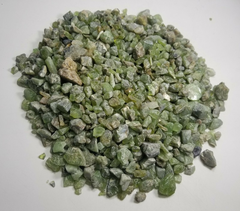 Natural green rough Peridot / olivine crystals and rough Lot 2 KG