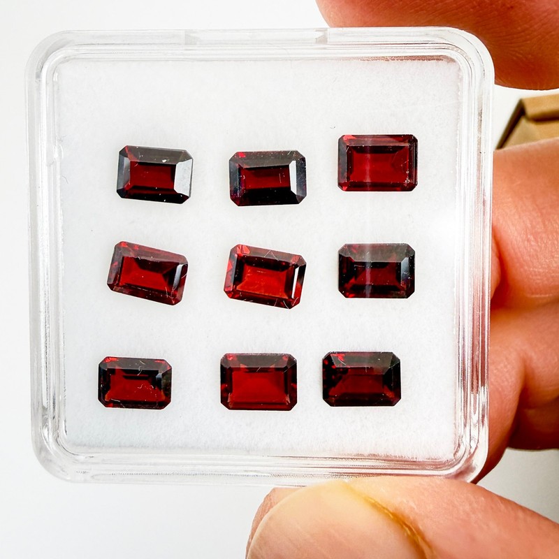 Natural Garnet 7x5 Octagon Faceted Gemstones Calibrated Lot Wholesale USA Seller gallery
