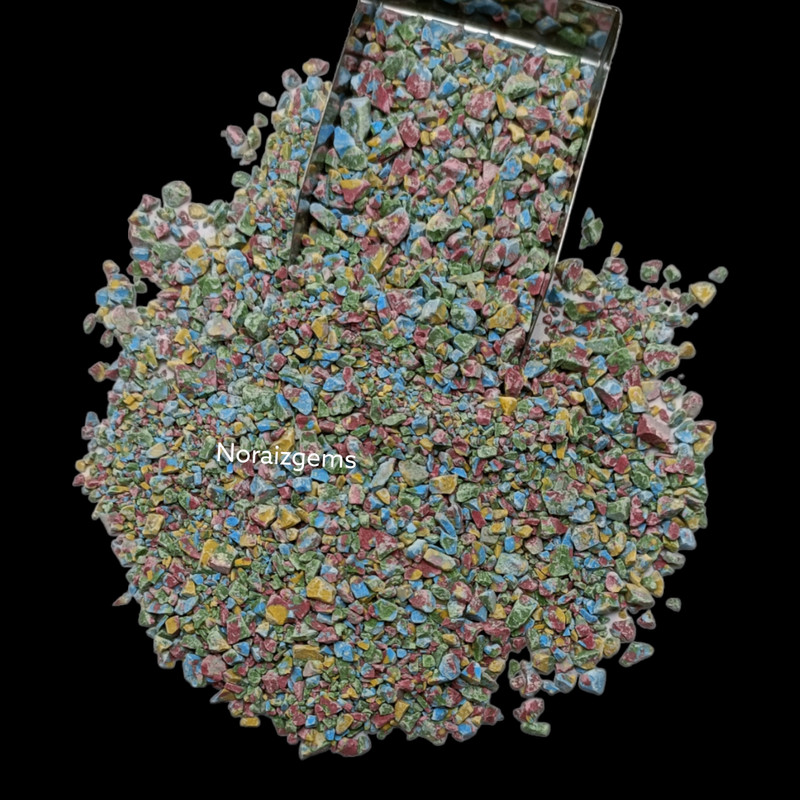 Crushed Rainbow Mosaic Jasper Gemstone Powder For Stone Ring Inlay Woodworking