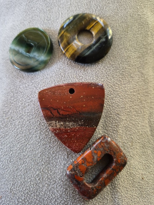 Lot of 9 Polished Stones Cabochons Agate Jasper Jade Asian Red Green Orange Lot1 gallery