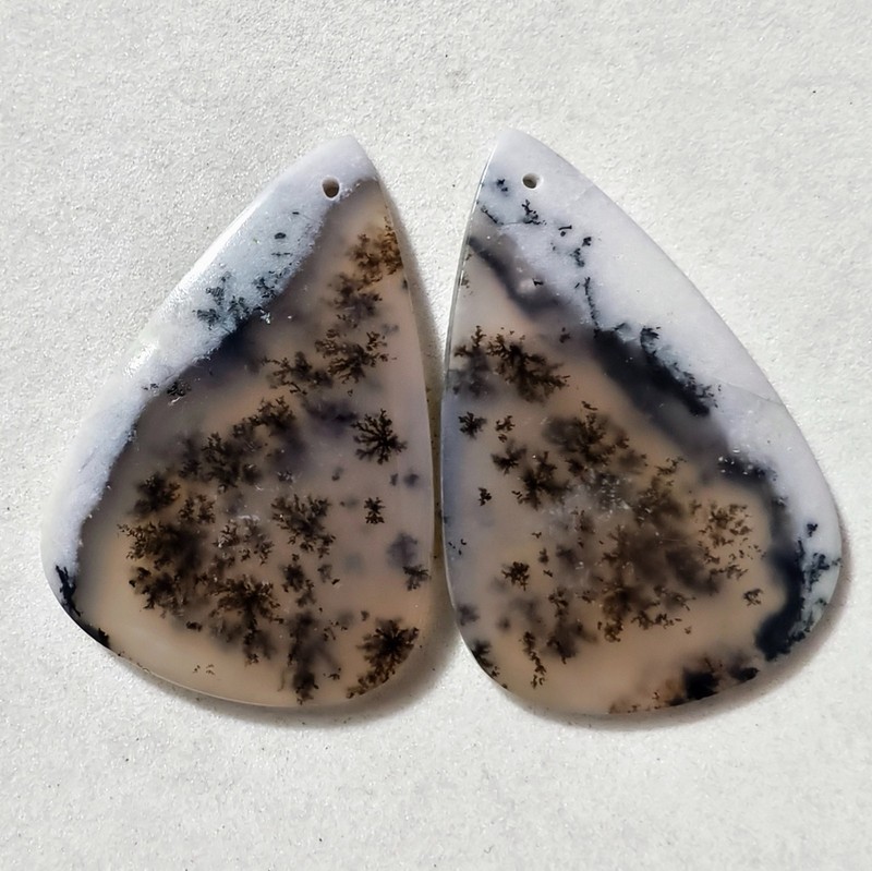 50 Cts Natural Amethyst Sage Agate Drilled Pair Cabochon Gemstone 40 X 26.2 MM