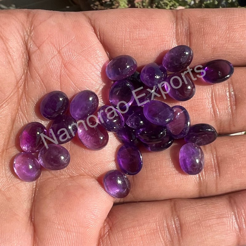 Natural Amethyst Oval 3x5 mm to 15x20 mm Cabochon Loose Gemstone Lot gallery
