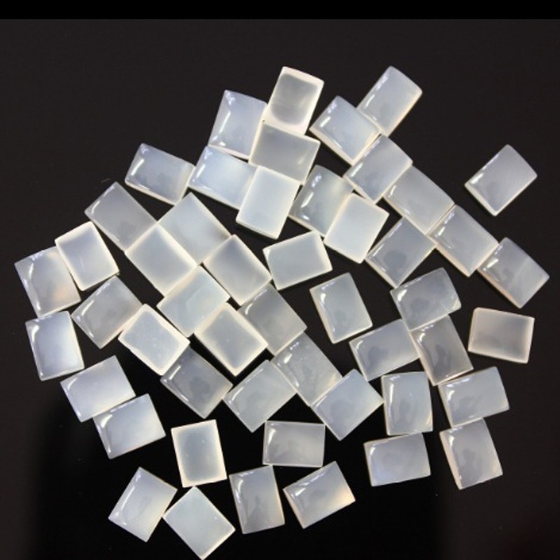 Natural White Moonstone Rectangle Cabochon 6x8mm To 12x16mm Loose Gemstone