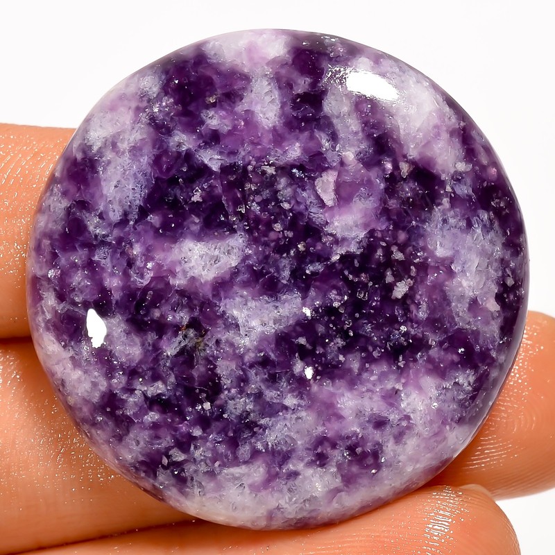 100% Natural Purple Lepidolite Round Cabochon Gemstone 64 Ct. 35X35X5 mm UG-5908