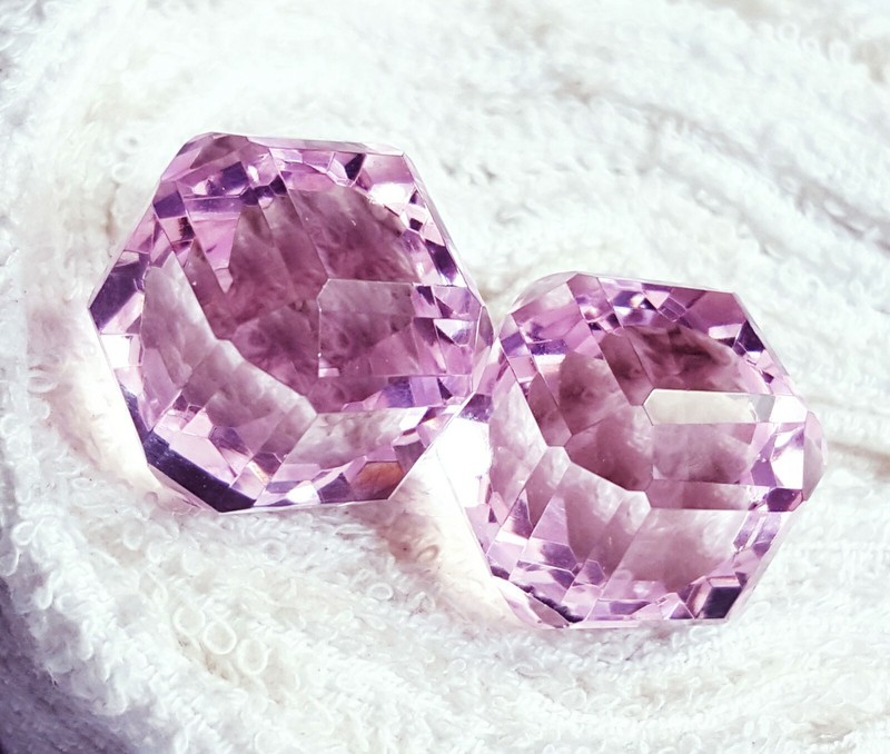 Loose Gemstone Pink Topaz Pair Certified Cube 45 to 50 Ct Free Shipping R501