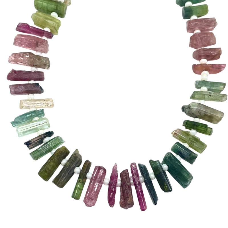 Natural Tourmaline 8-16mm Multi Color Drilled Rough Stick Loose Gemstones Lot