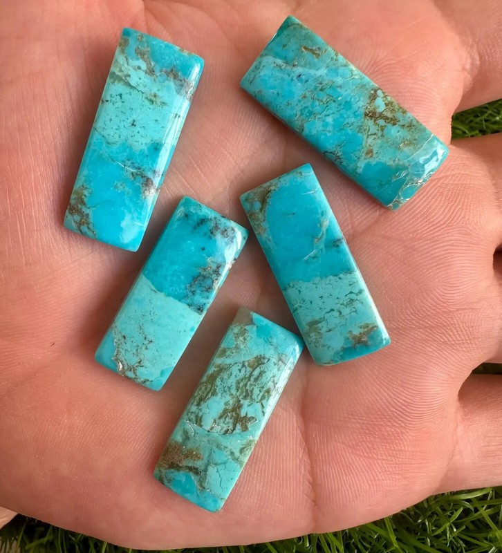 Natural Blue Mohave Turquoise 12x30MM Rectangle cabochon 5Pcs Lot Loose Gemstone gallery
