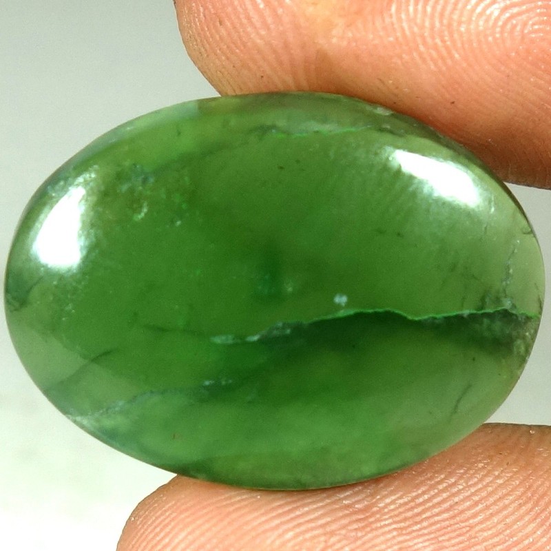 100% Natural Green Jade Oval Cabochon Loose Gemstones 19.55Cts 19x 25x 05mm gallery