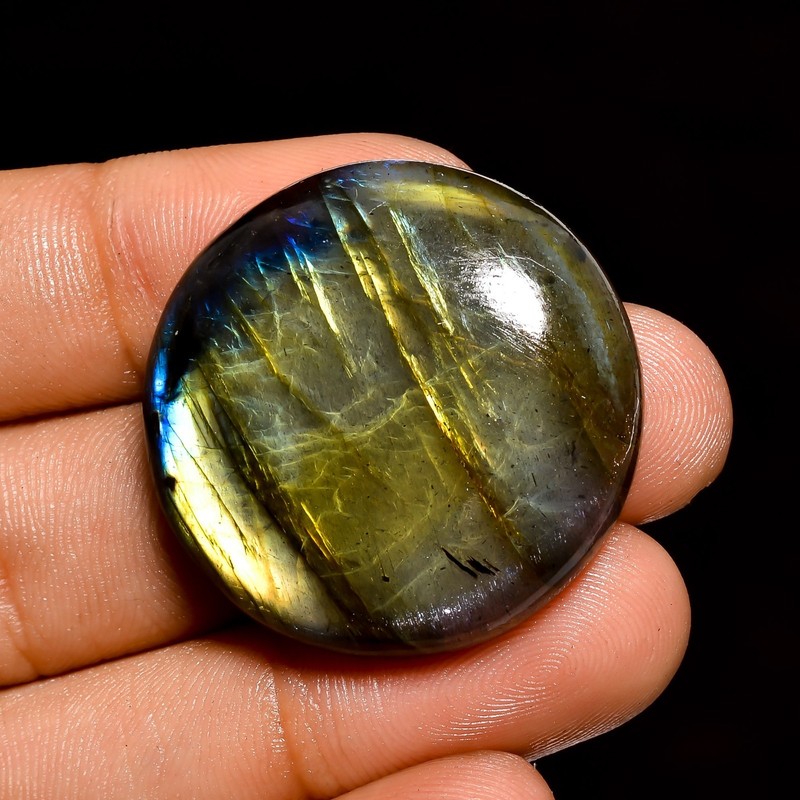 100% Natural Labradorite Round Cabochon Gemstone 58 Ct. 30X30X8 mm