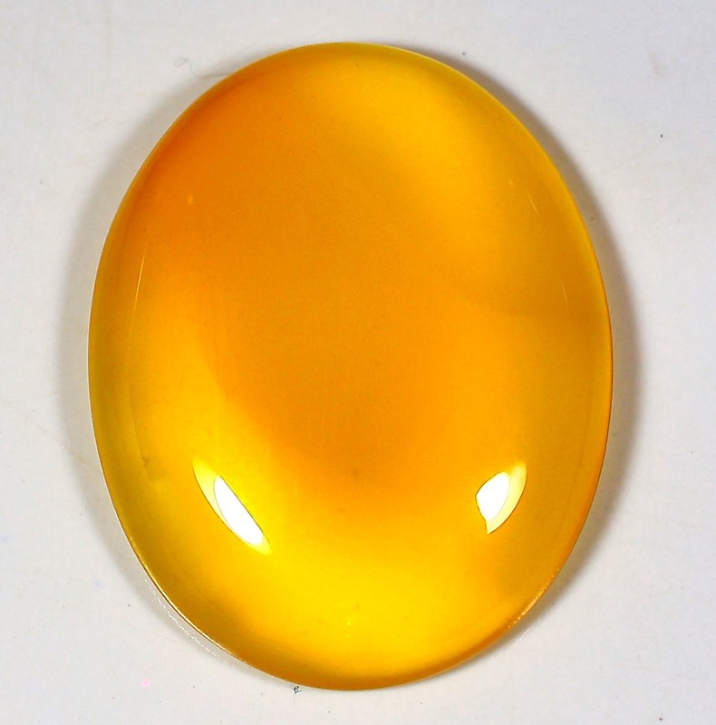58 Ct 7X27X35 mm Natural Yellow Onyx Agate العقيق Oval Cabochon Gemstone HM-1082
