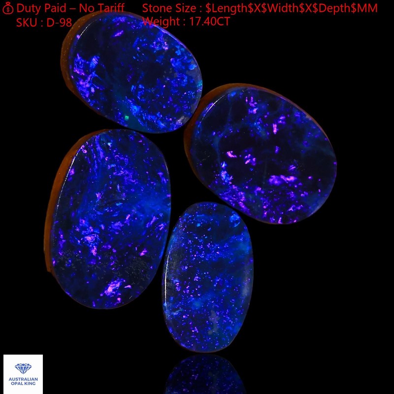 17.40 Cts Doublet Opal Making Oval Cabochon 4 Pcs 11X8X3 mm TO 14X9X4 mm
