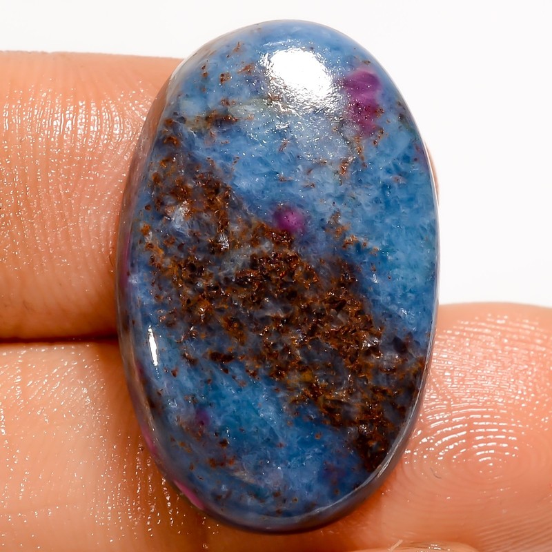 100% Natural Ruby Kyanite Oval Shape Cabochon Gemstone 33 Ct 25X16X6 mm EE-51652