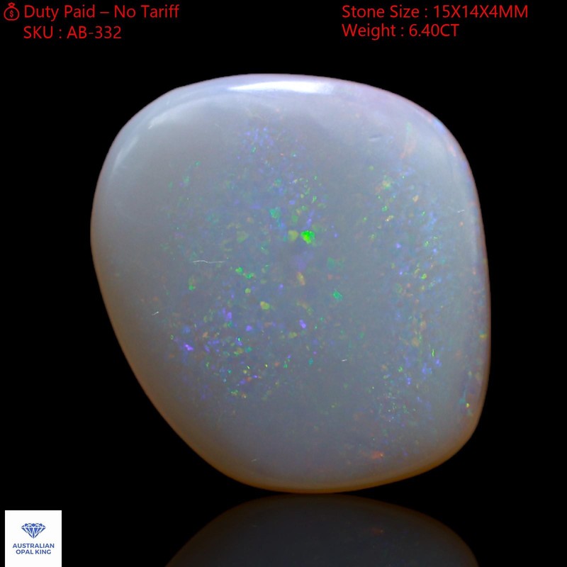 Natural Fire Opal Cabochon Meditation Gemstone Australia 6.40 Cts 15x14x4 mm