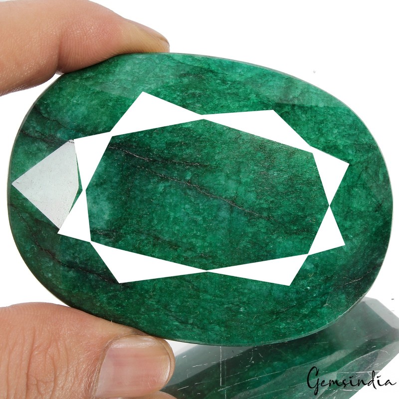 1000 Ct Natural Colombian Green Emerald Oval Faceted Cut Earth Mined Loose Gems
