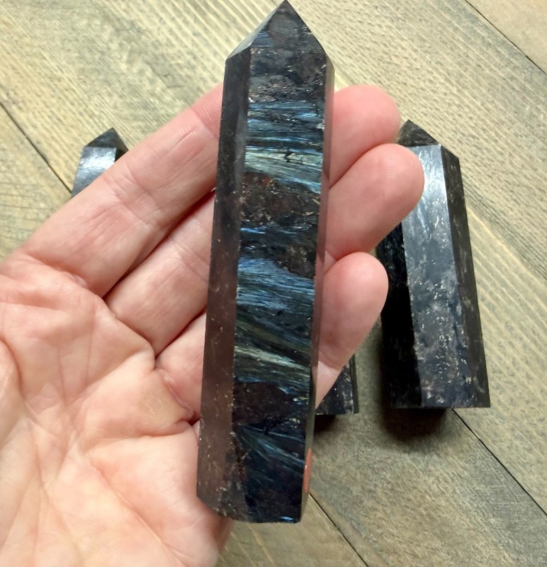 Arfvedsonite Tower Point Black Galaxy Crystal Third Eye Manifestation Meditation gallery