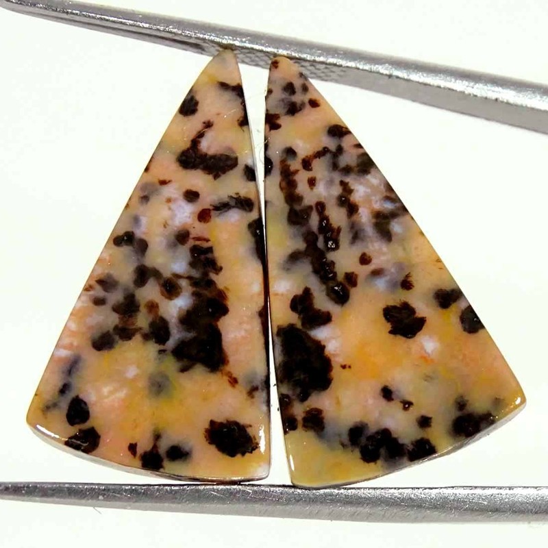 13.00Cts Natural Cheetah Agate Cabochon Loose Gemstone Pair Pear 12x22x4 mm
