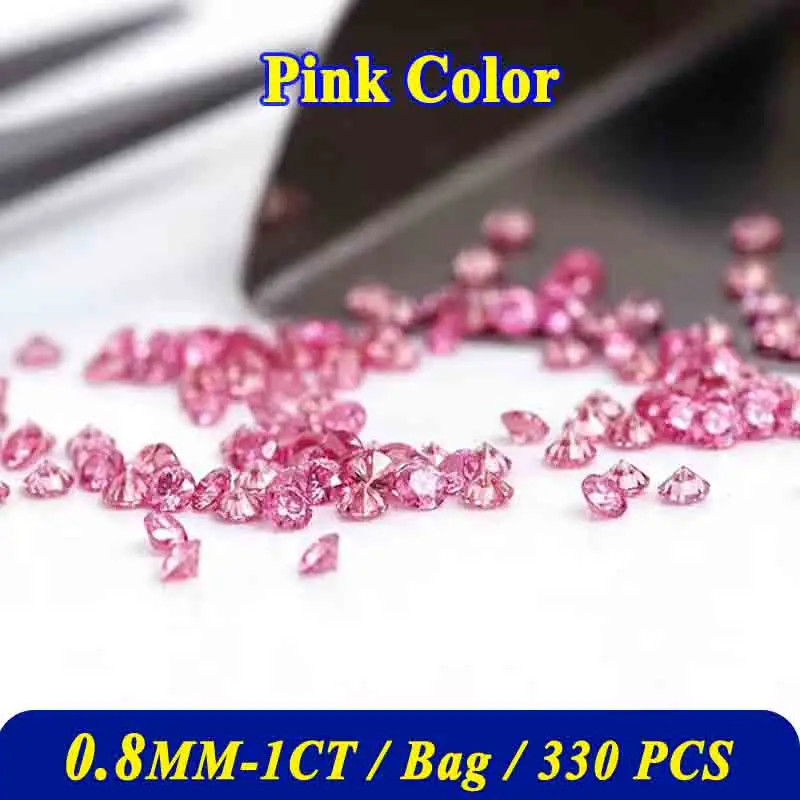 0.8mm-2.9mm 1CT Melee Moissanite Stone Pink Loose Gemstones for Jewelry Making