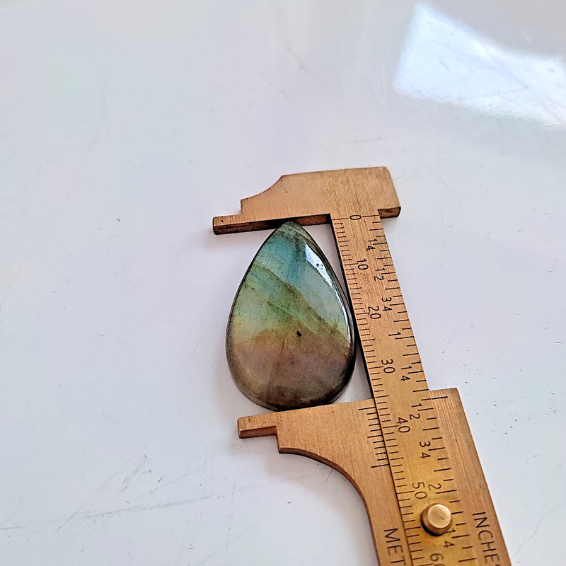 Natural Multi Fire Labradorite pear Cabochon Loose Gemstone 36x21mm 38Crt #12