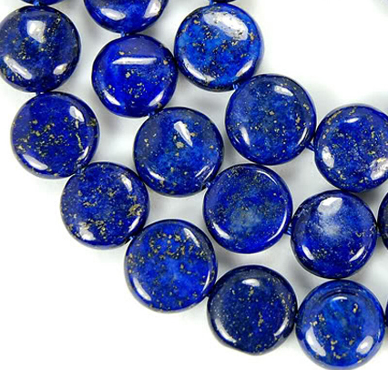 12/14/ 16mm Natural Indigo Blue Lapis Lazuli Gemstones Coin Loose Beads 15″ AAA+