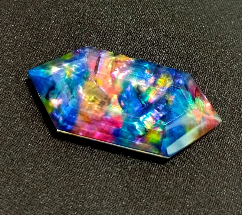 37.00 Ct Natural Ammolite Opal-Like Organic Doublet Loose EGL CERTIFIED GEMSTONE