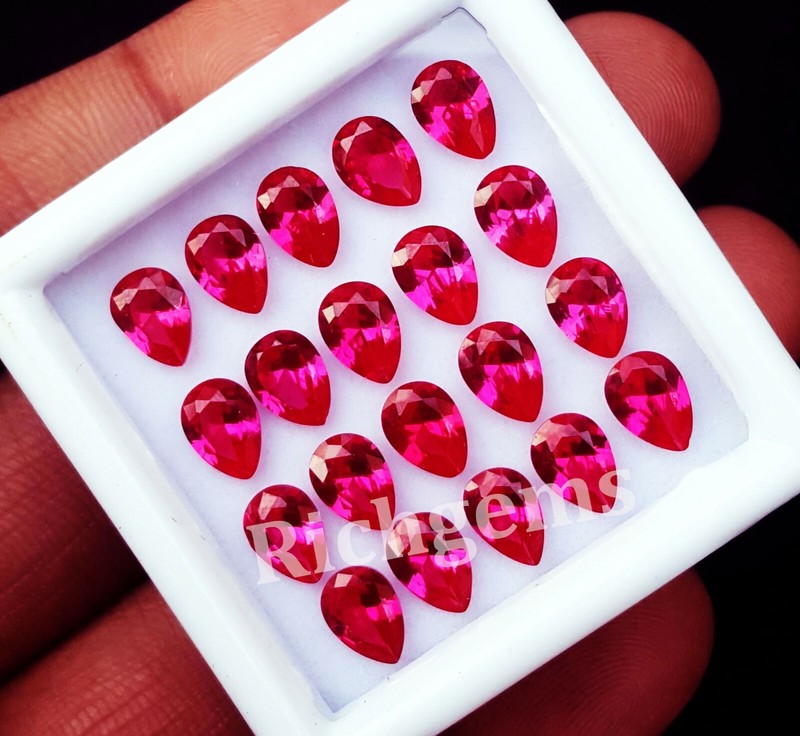 Natural Ruby 7×5 MM 20 Pieces Pear Shape Lot Loose Gemstone Certified R33