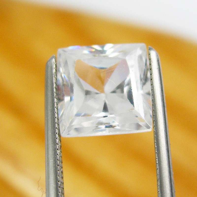 2.80 carats Square 7x7mm Princess Cut White Cubic Zirconia Loose Gemstone