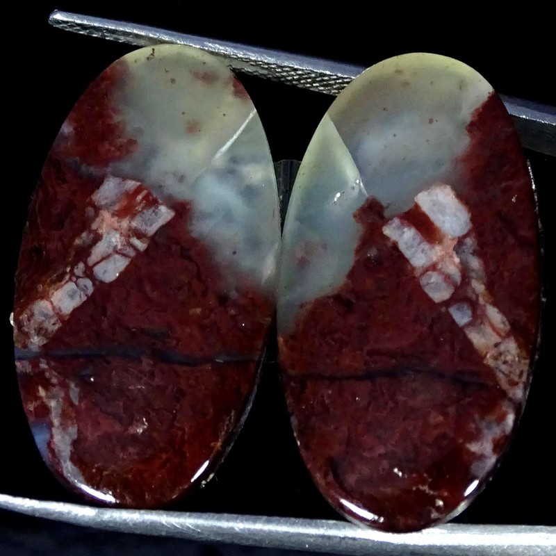 29.20Cts 100% Natural Aqua Chalcedony Pair Oval Cabochon Gemstone 15X28X4MM